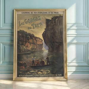 Vintage Gorges du Tarn Travel Poster | Chemins de Fer d'Orléans et du Midi | Scenic Southern France Art | Early 20th Century Decor