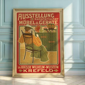 Art Nouveau Exhibition Poster: Kaiser Wilhelm Museum, H. v. d. Woude Design