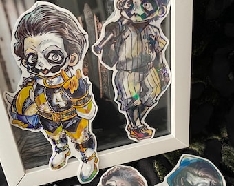Ghost Chibi Stickers Sports Copia Baseball Papa Emeritus IV Metal Band Holographic