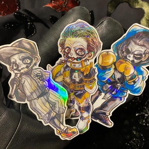 Spooky Satanic Evil Old Pope Doom Band Inspired Papa 4 Copia Sport Chibi Stickers