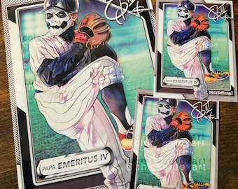 Spooky Ghoul Band Papa Emeritus 4 Copia Inspired Baseball Trading Card Style Parody Print