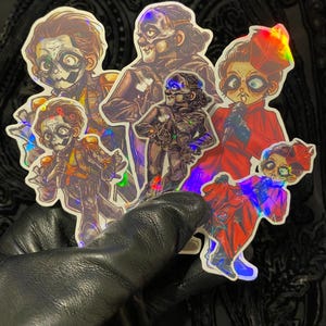 Spooky Band Fourth Pope Cardinal Copy Fifth Pope Perpetual Chibi Stickers Spooky Metal Band Holographic Handmade