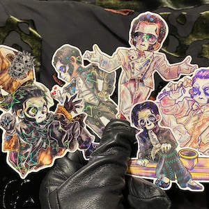 Spooky Satanic Evil Old Pope Doom Band Inspired Terzo Papa 3 Third Pope Chibi Holographic Sticker
