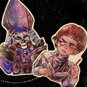 Spooky Band Satanic Perpetual Fifth Pope and Priest Father Bartholomew Holographic Stickers