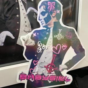 Ghost Papa Emeritus III Terzo Babygirl Metal Band Sparkle Holographic Sticker