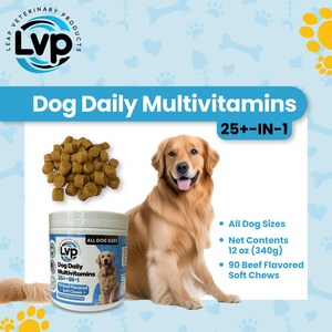 Multivitamins &Supplements for Dogs - Krill Oil, Omega 3,6,9 Acids, pre and probiotics, Essential Vitamins