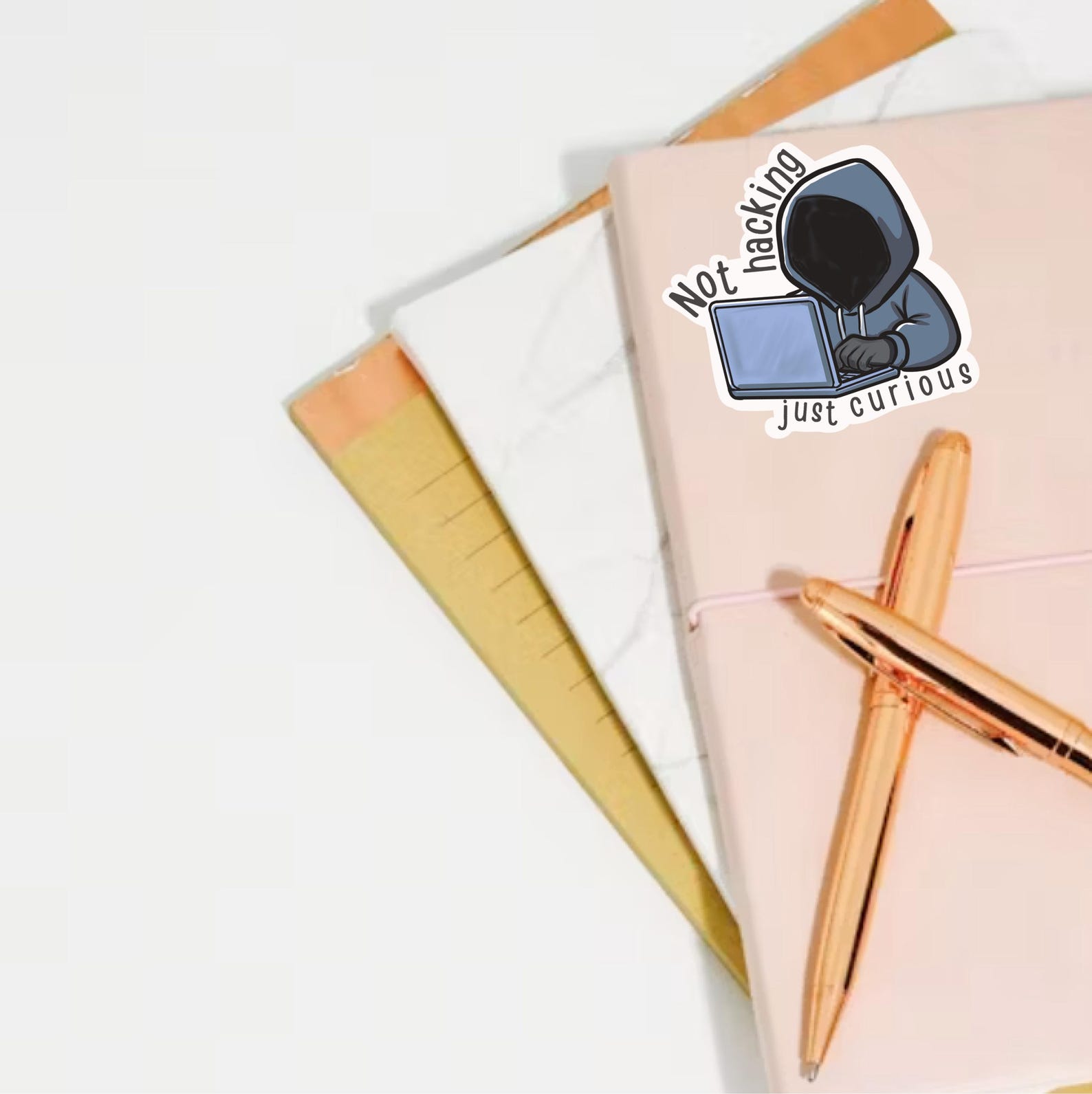 Funny Cybersecurity Sticker - ‘not Hacking, Curious’ for IT ...