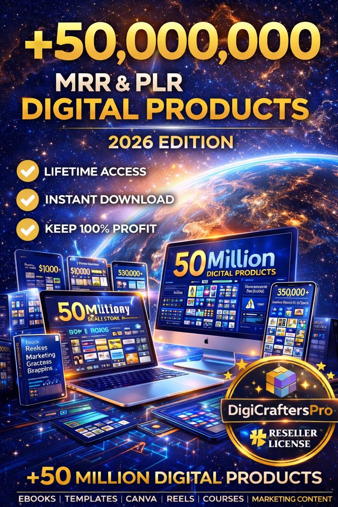50 Million+ MRR PLR Digital Products Bundle | Canva Templates, Ebooks ...