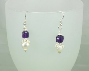 Pearl and Amethyst Earrings