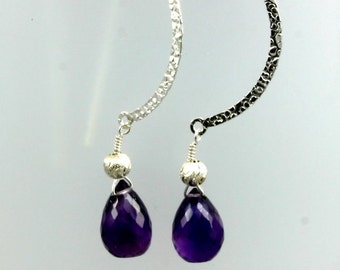 Sterling Silver and Amethyst Dangle Earrings