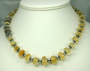 Citrine and Sterling Silver Necklace