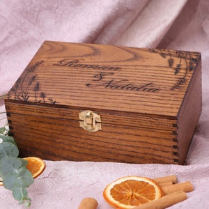 Personalized Memory Box for Bride and Groom Wedding, Custom Gift Box as Couple Gift, Keepsake Box as Groom Gift from Bride, Wooden Gift Box