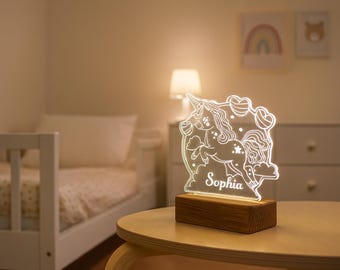 Custom Baby Night Light – Engraved Acrylic, Personalized Nursery Decor