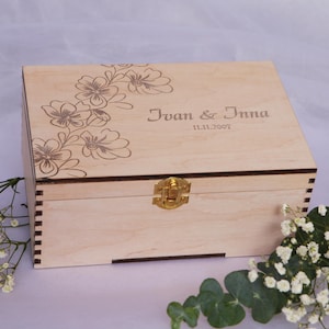 Joyero personalizado hecho a mano, caja de madera para recuerdos de aniversario, regalo personalizado, caja de regalo para el mejor amigo, caja de madera para regalo y recuerdo