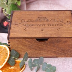 Wood Memory Box, Rustic Wooden Keepsake Box, Personalized Engraved Gift Box, Wedding Memory Chest, Jewelry or Photo Box, Couple&#39;s Custom Box