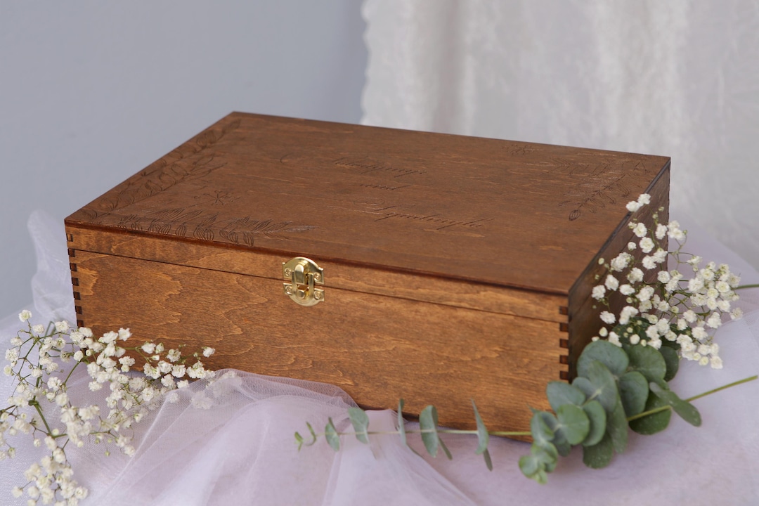 Personalized Wooden Keepsake Box, Custom Engraved Memory Box - Etsy
