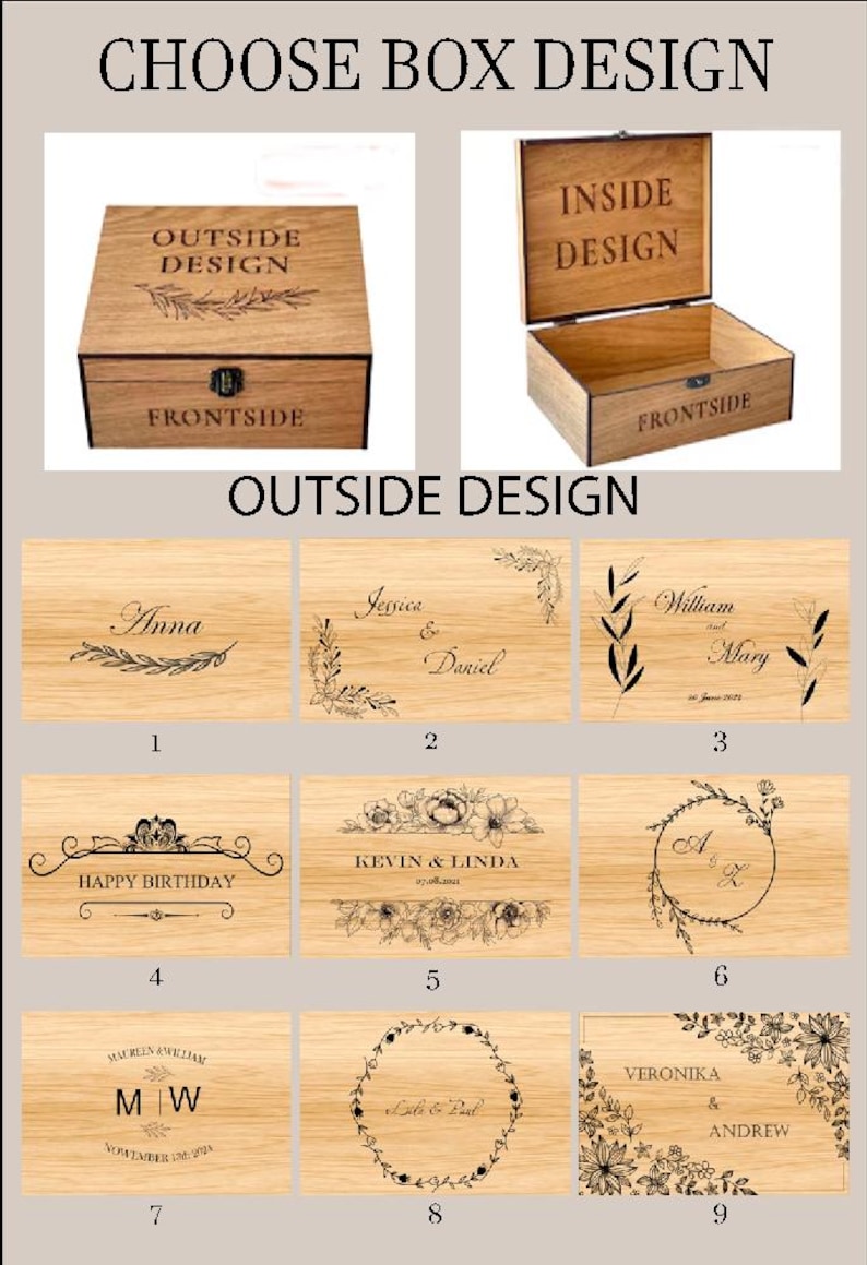 Personalized Wooden Keepsake Box, Custom Engraved Memory Box - Etsy