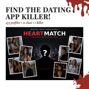 THE DATING APPKILLER #1 | Printable Murder Mystery Game 475 Suspect Profiles True Crime Detective Case File Search Puzzle Book