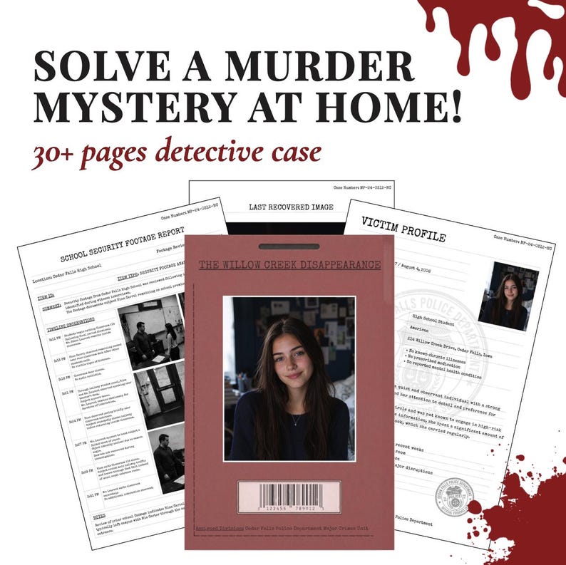Printable Murder Mystery Case File the Willow Creek Disappearance Cold ...