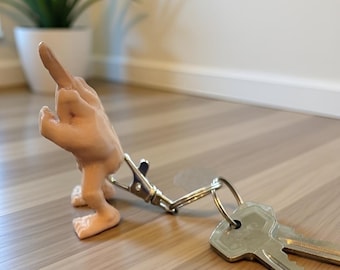 Middle Finger Keychain: Funny Flipping the Bird Gag Gift