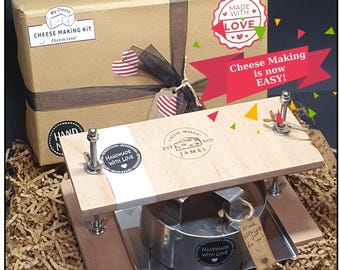 Cheese making kit,Diy cheese kit,Cheese making mold,Cheese press,Personalized gift,Gifts for him,Gift for cheese lovers,