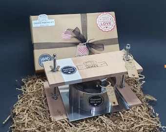 Cheese making kit,Diy cheese kit,Cheese making starter,Cheese press,Personalized gift,Personalized Cheese press gift,Gift for cheese lovers,