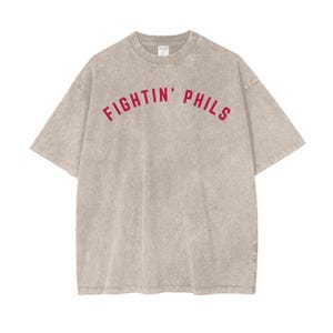 Philadelphia Baseball Acid-Washer Drop-Shoulder T-Shirt - &quot;Fightin&#39; Phils&quot;