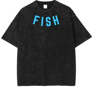 Miami Baseball Acid-Washed Drop-Shoulder T-Shirt - "Fish"