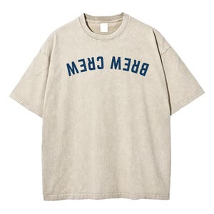 Milwaukee Baseball Acid-Washed Drop-Shoulder T-Shirt - &quot;Brew Crew&quot;