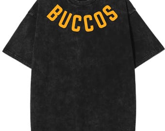 Pittsburgh Baseball Acid-Washed Drop-Shoulder T-Shirt - "Buccos"