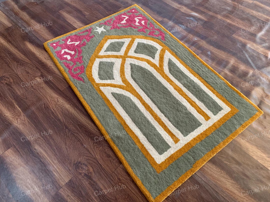 Mosque Rugs Hand-tufted Islamic Prayer Rug, Mosque Design, Grey & Yellow - Etsy