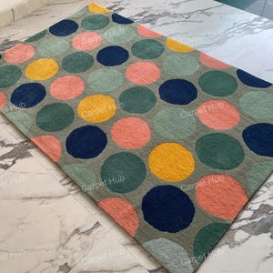 Hand Tufted Rug Pebble Multicolor rug Hand-Tufted 100% Wool Handmade Area Rug Carpet for Home| Bedroom Rug| Living Room Rug| Kids Carpet.