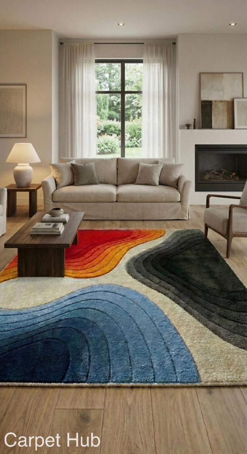 Luxury Living Room with Oushak Rug