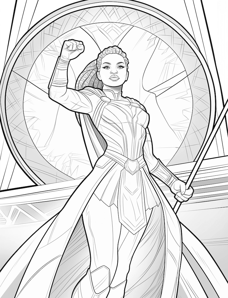 Black Superhero Coloring Book | 64-page Digital Coloring Book for Kids & Adults | Printable ...