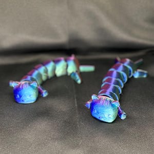 Articulated Flexi Cat Figurine - Laying Cat with Movable Body & Paws - Unique Gift for Cat Lovers