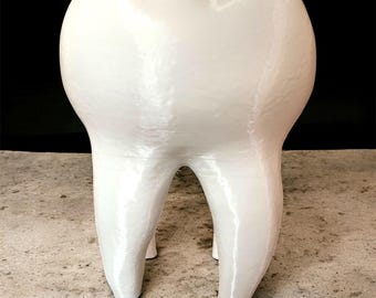 Maceta grande con forma de muela y diseño autodrenante: maceta original para interior y exterior, ideal como regalo para amantes de las plantas y dentistas.