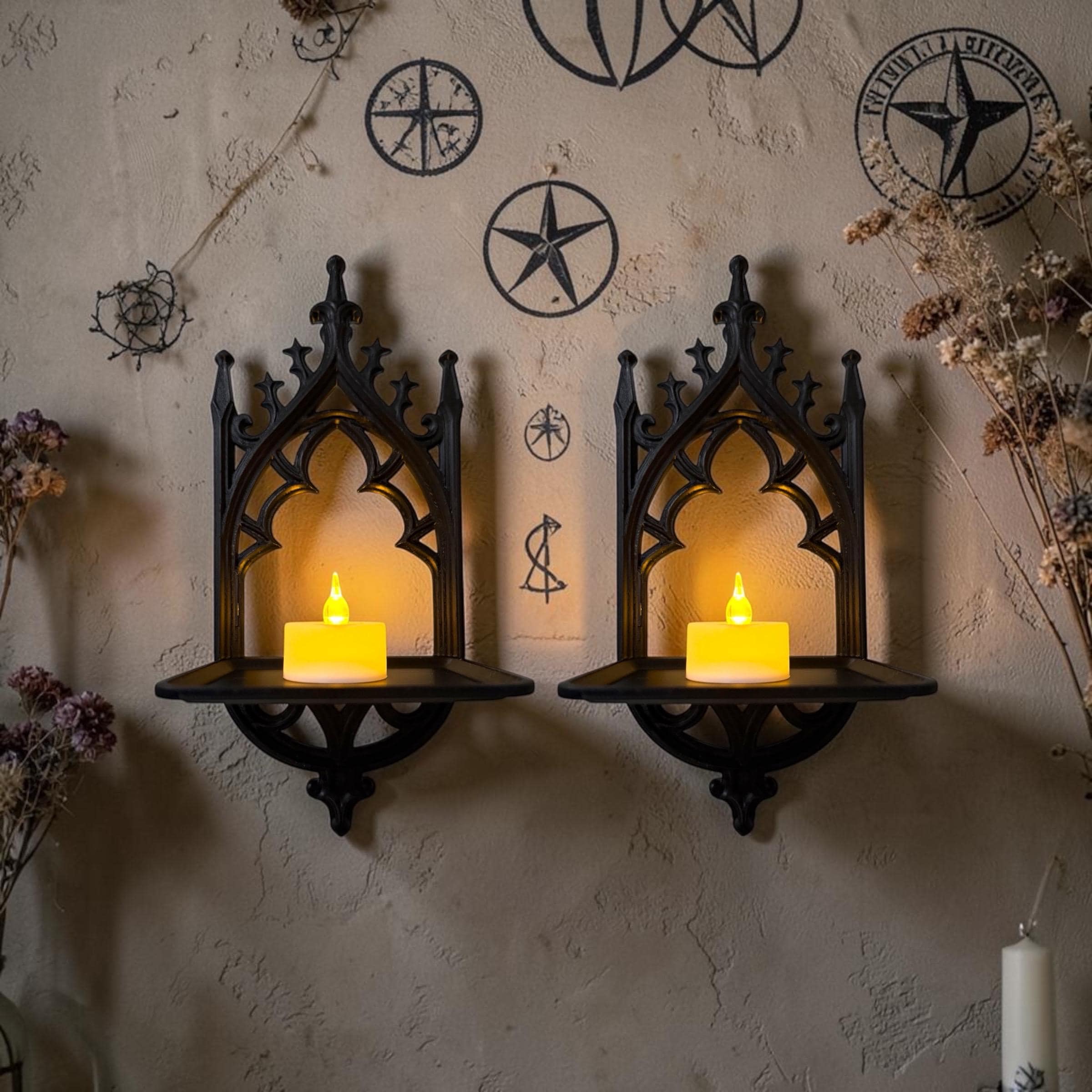 Gothic candle holder wall - Etsy 日本
