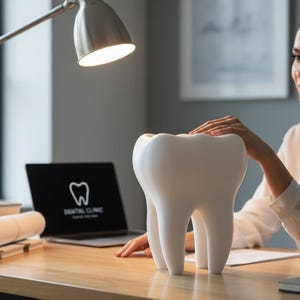Maceta grande con forma de muela y diseño autodrenante: maceta original para interior y exterior, ideal como regalo para amantes de las plantas y dentistas.