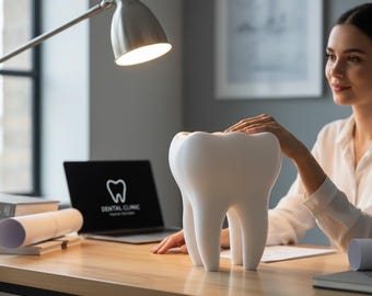 Maceta grande con forma de muela y diseño autodrenante: maceta original para interior y exterior, ideal como regalo para amantes de las plantas y dentistas.