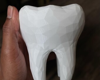 Maceta suculenta con forma de diente de baja poligonización - Maceta pequeña con forma de molar para dentistas e higienistas, linda decoración de escritorio, regalo dental para interiores, regalo para dentista