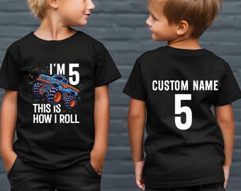 Birthday Shirt for Boys: Monster Truck Design - Personalized Name & Age