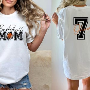 Comfort Colors®Personalized Basketball Mom Shirt, Basketball Mom Shirt With Kids Name and Number,Custom Basketball Mom Shirt