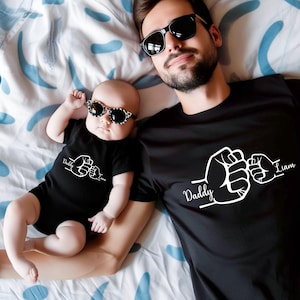 First Bump Shirt, Personalised Dad Shirt, Daddy Shirt, Dad Matching Son & Daughter Tee, Kids Name Shirt, Fathers Day Shirt 2025, Custom te