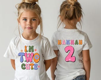 Groovy Two Birthday Girl Tee, Second Birthday Outfit