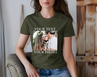 Custom Photo Shirt, Personalized Picture T-Shirt, Photo Upload Tee, Custom Image Shirt, Memorial Gift, Family Photo Graphic Tee