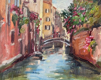 Pintura al óleo original del Puente de Venecia de Jen Beaudet Zondervan