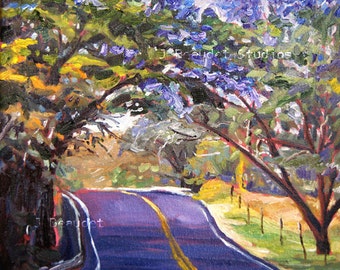 GICLEE Print of Original Oil Painting Tropical Landscape Maui Jacaranda Impressionist