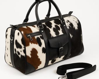Handmade Cowhide Leather Weekender Bag – Travel Duffel