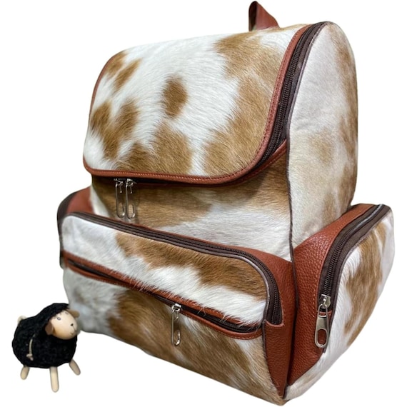 Leather and Cowhide Brown Backpack for Everyday Use Cowhide Phoenix Backpack - STS Ranchwear main image 4