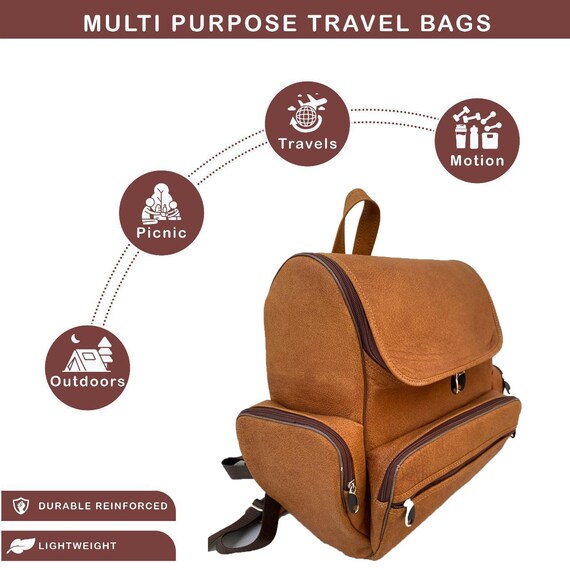 Handmade Full-grain Leather Laptop Backpack | Cowhide Travel  display picture 3